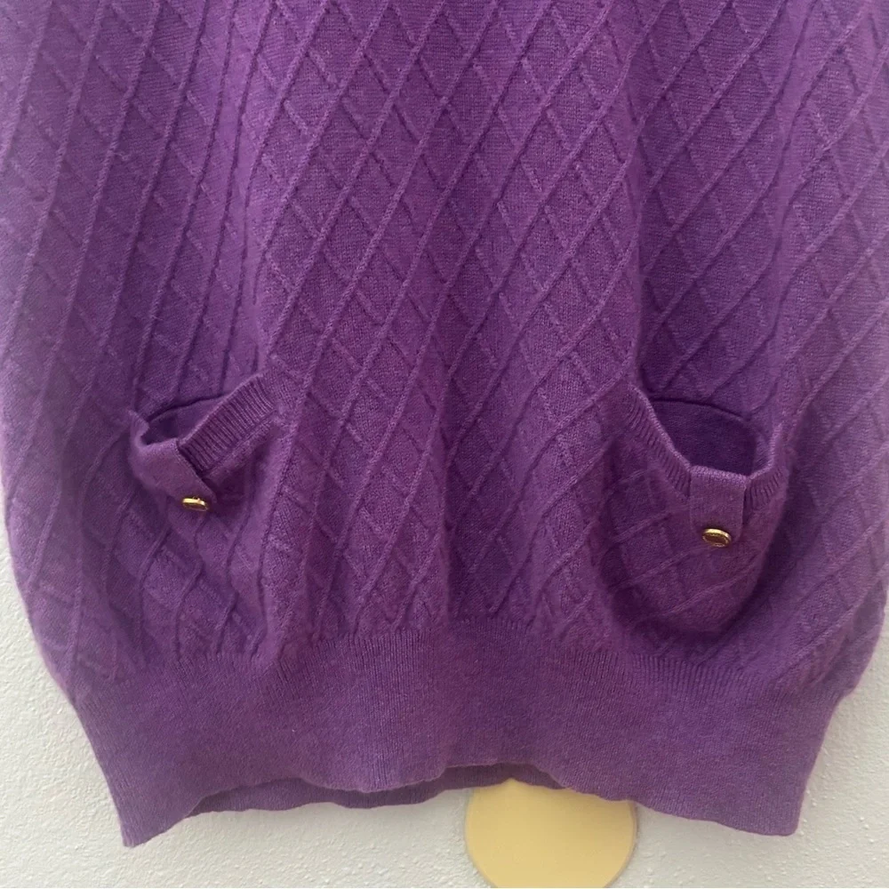 Men’s Bobby Jones 100% Cashmere Argyle Sweater Vest Purple XL Golf Preppy